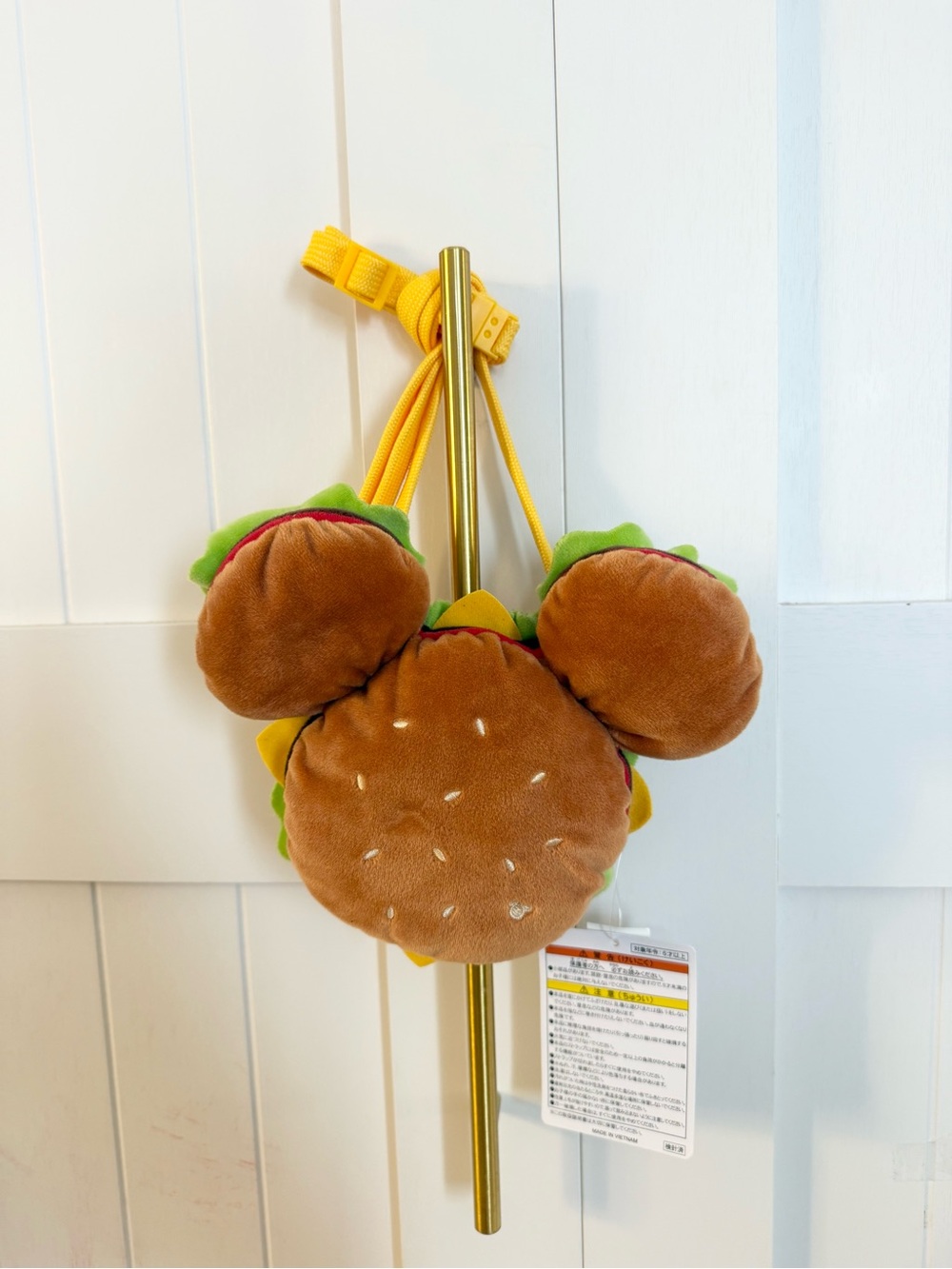 Tokyo Disneyland Mickey hamburger plush crossbody purse bag